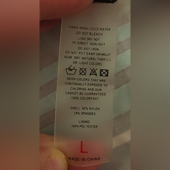 Summer Striped Long Sleeve Travel Vacation Light Padding Swim Top Size Large - Picture 5 of 5